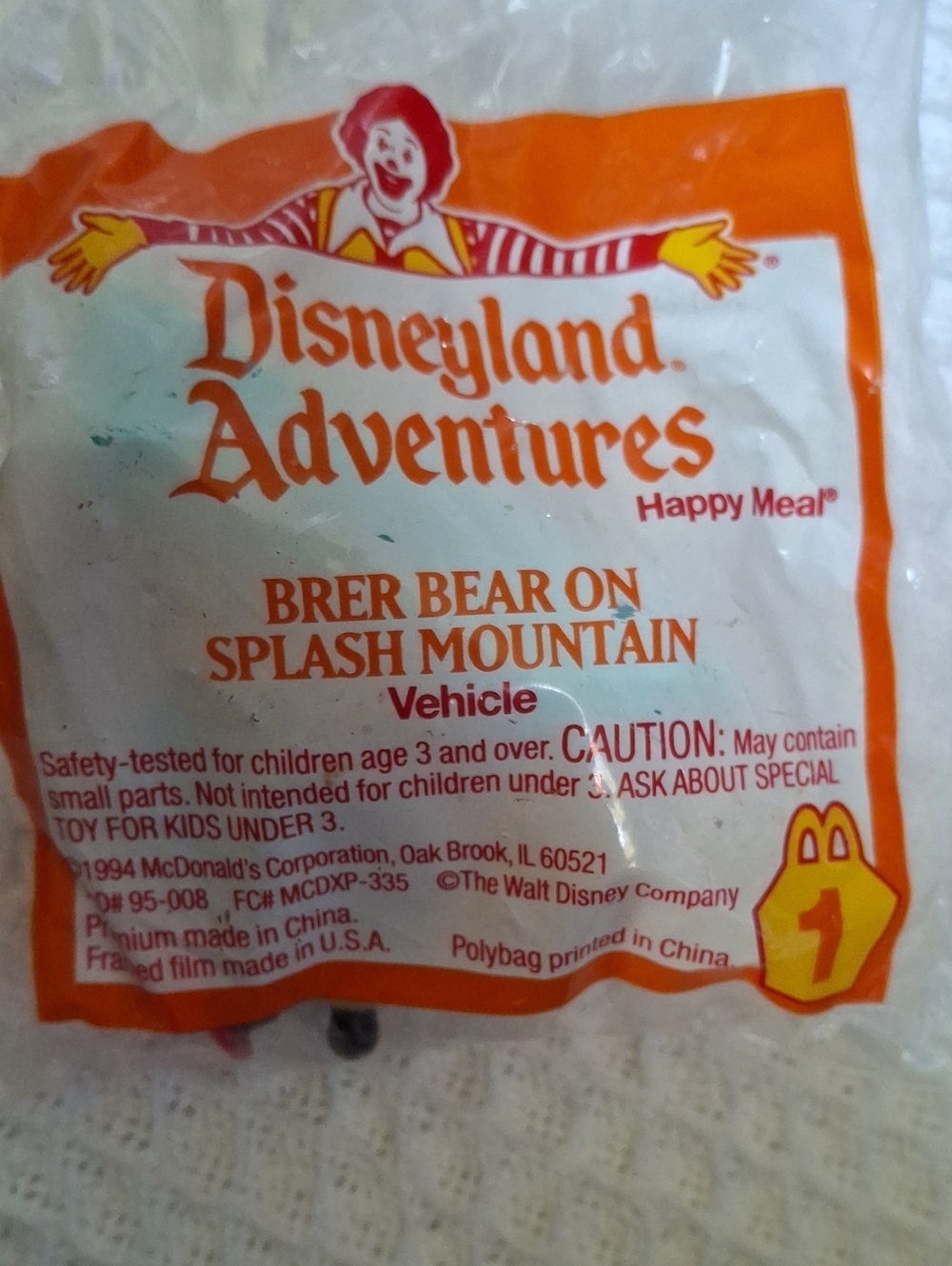 Brer Bear on Splash Mountain Vehicle - Red/White